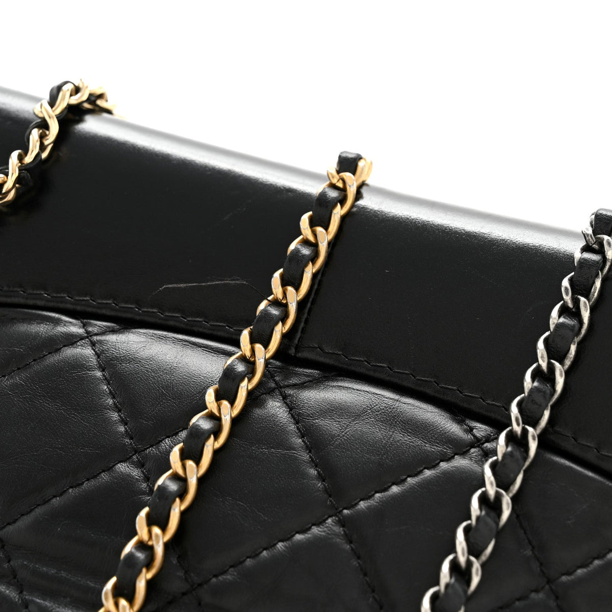 Aged Calfskin Quilted Small Gabrielle Backpack Black