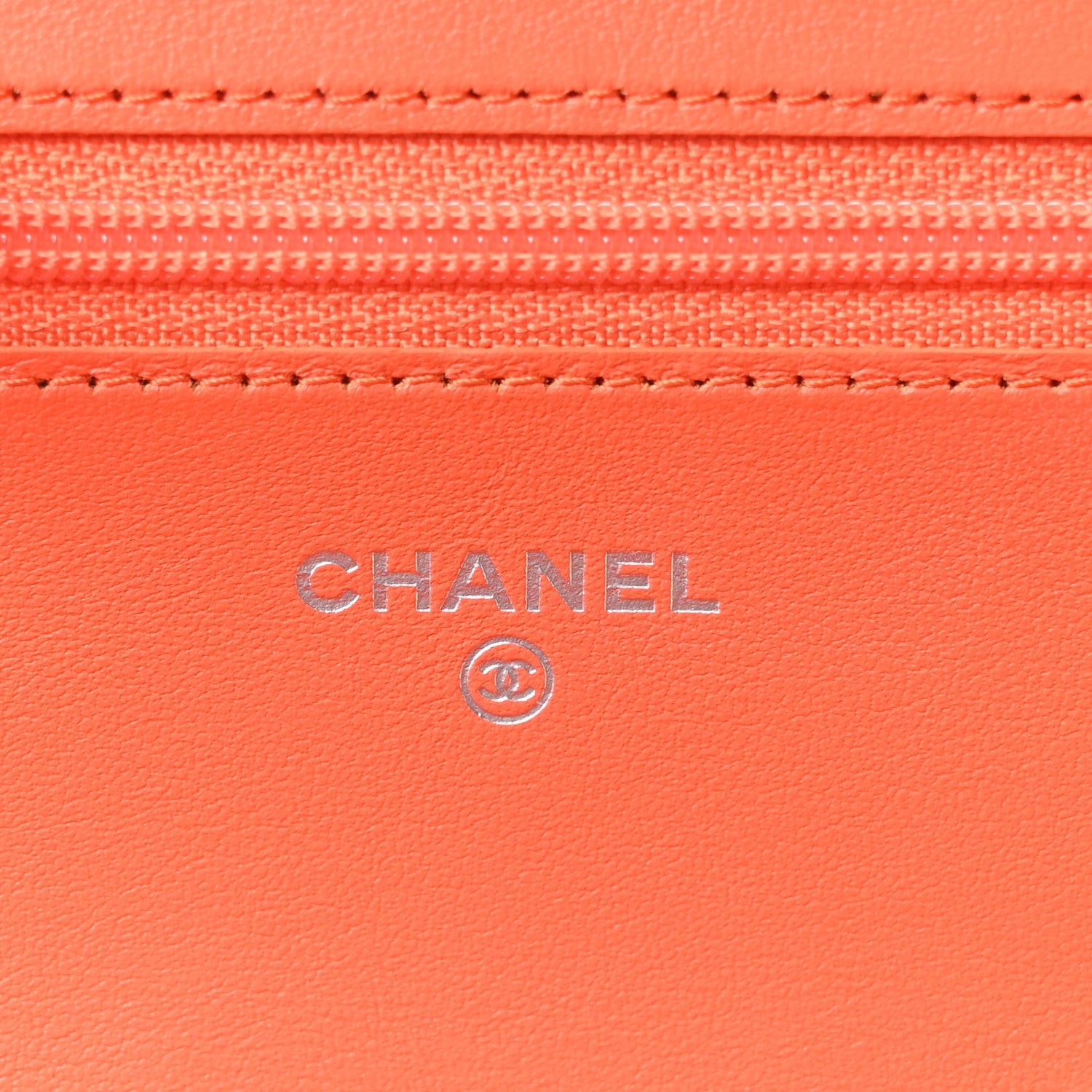 Caviar Quilted Boy Wallet On Chain WOC Orange