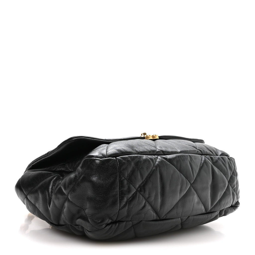 Goatskin Quilted Maxi Chanel 19 Flap Black