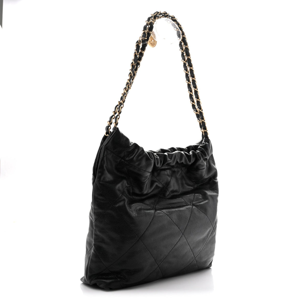 Shiny Caviar Quilted Monochrome Small Chanel 22 Black