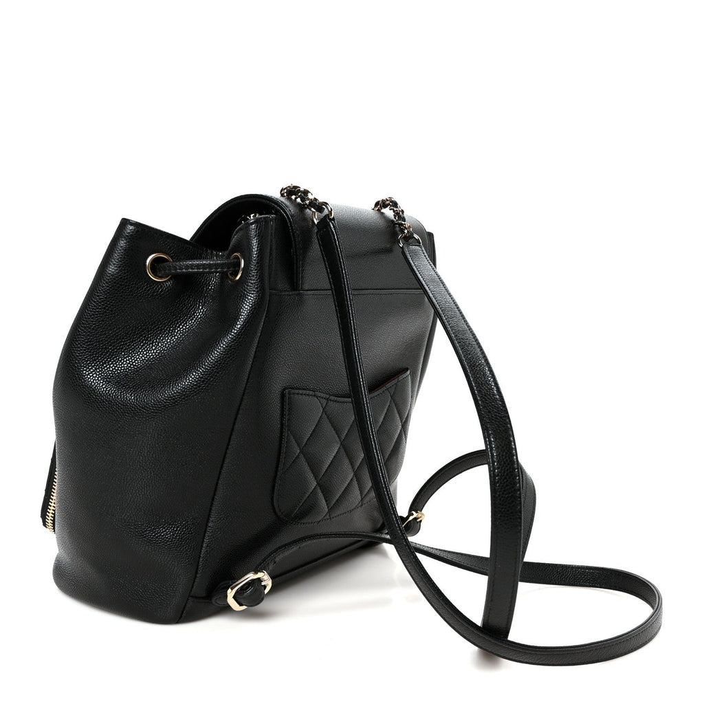 Caviar Quilted Business Affinity Backpack Black