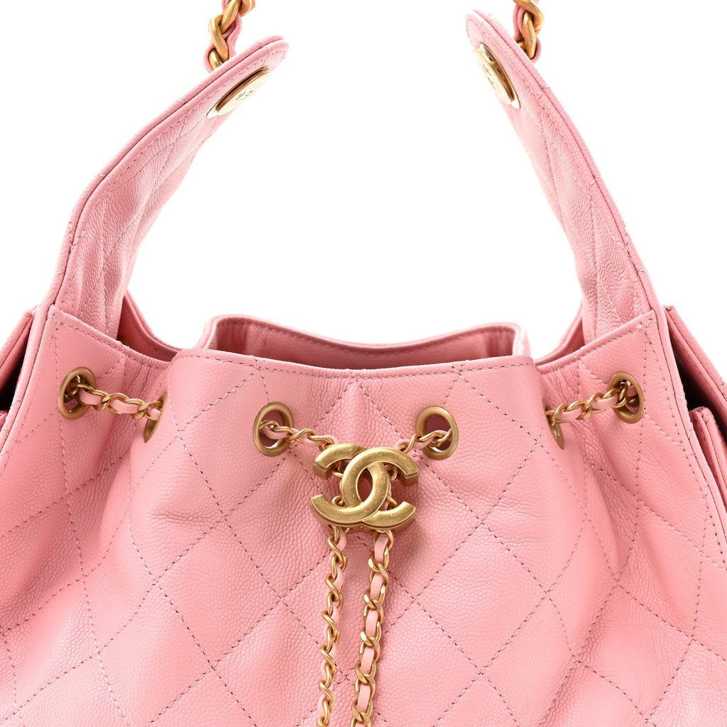 Caviar Quilted Small Chanel 25 Handbag Light Pink