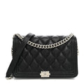 Caviar Quilted Boy Wallet On Chain WOC Black