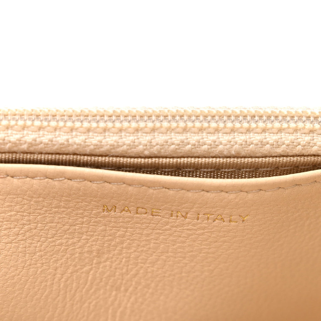 Lambskin Quilted Chanel 19 Wallet On Chain WOC Beige