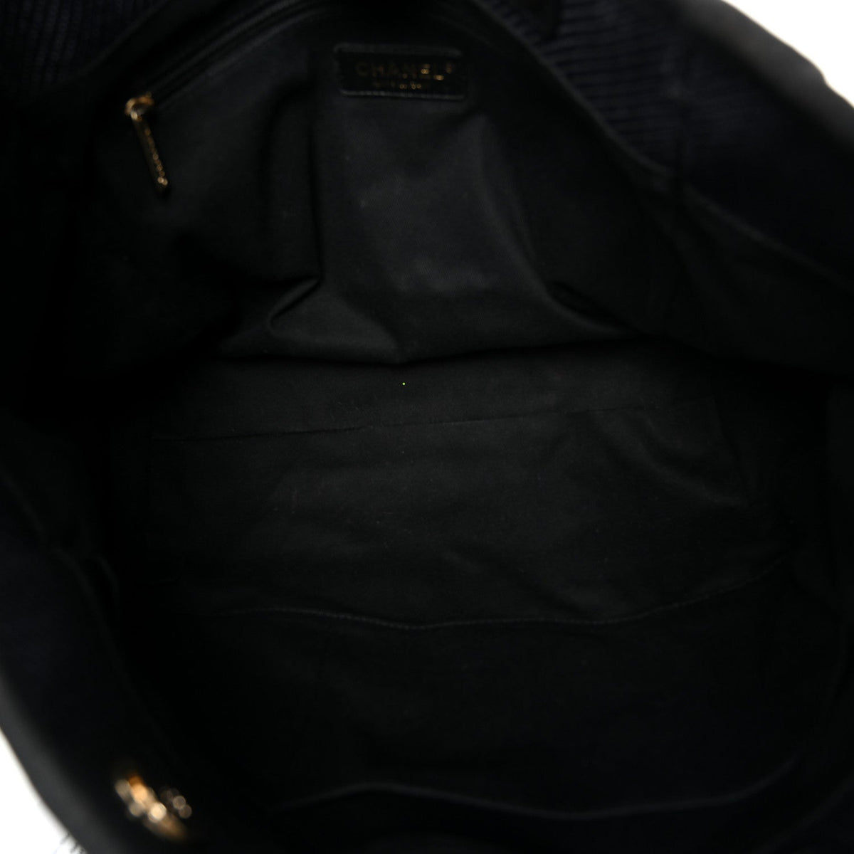 Mixed Fibers Calfskin Small Deauville Tote Black