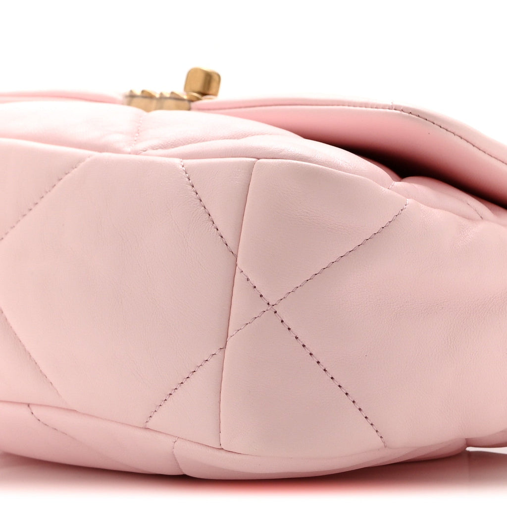 Lambskin Quilted Medium Chanel 19 Flap Light Pink