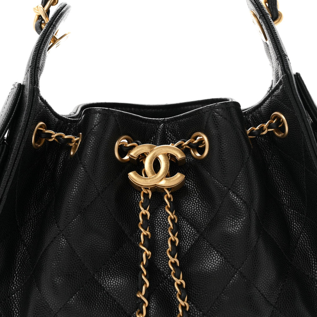 Caviar Quilted Mini Chanel 25 Handbag Black