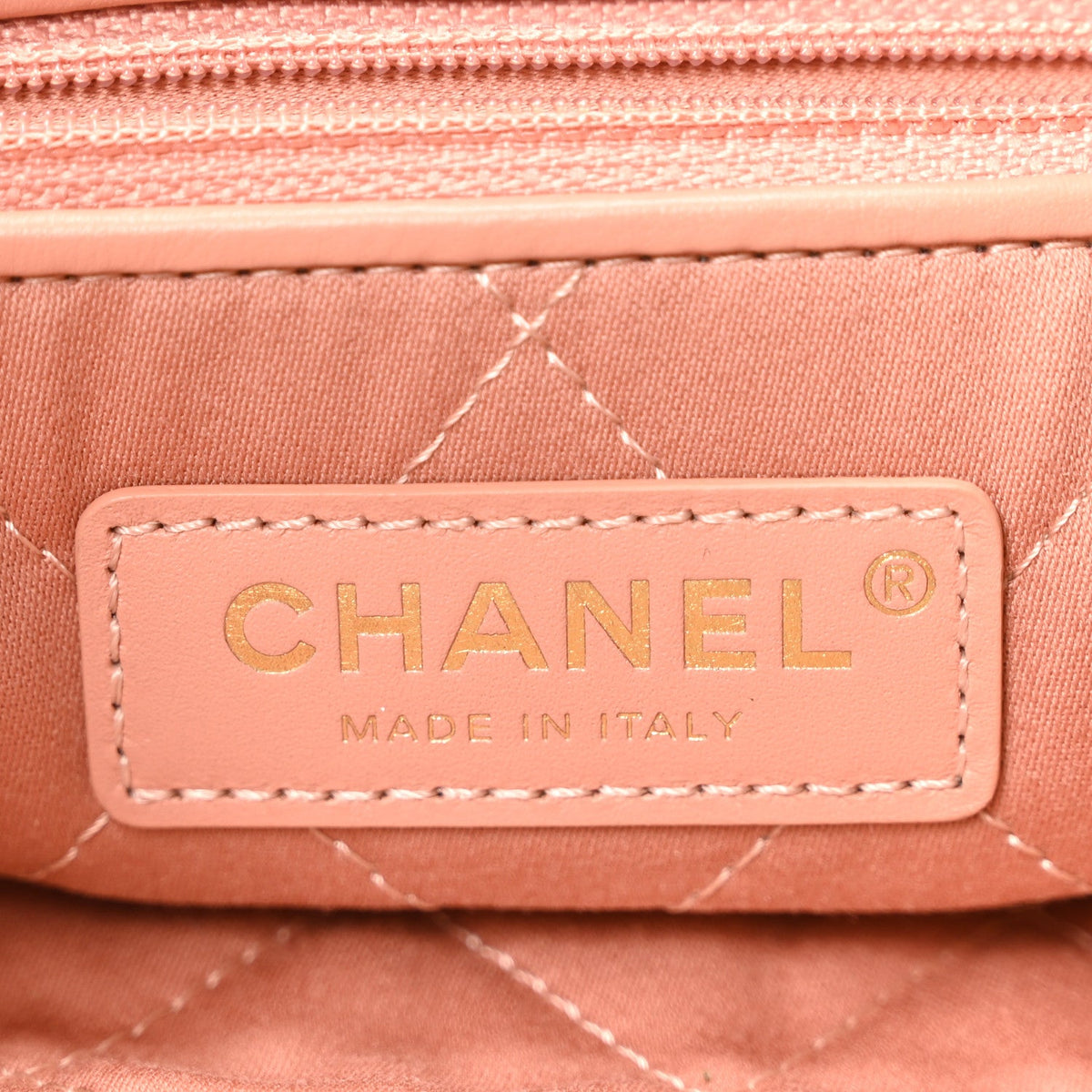Shiny Calfskin Quilted Chanel 22 Beige