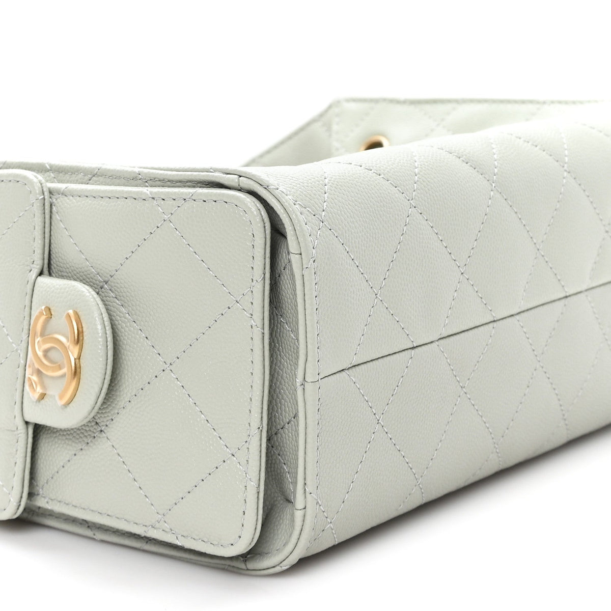 Caviar Quilted Mini Chanel 25 Handbag Light Green