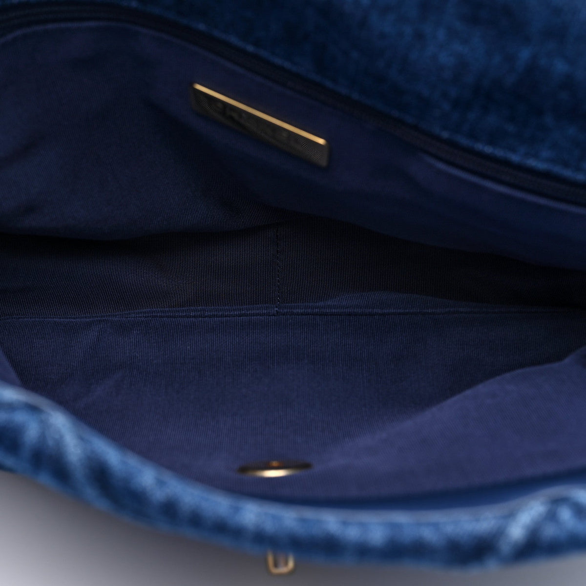 Denim Quilted Large Chanel 19 Flap Blue