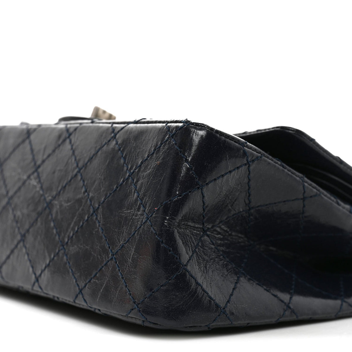Glazed Calfskin Quilted 2.55 Reissue 225 Flap Dark Navy Blue