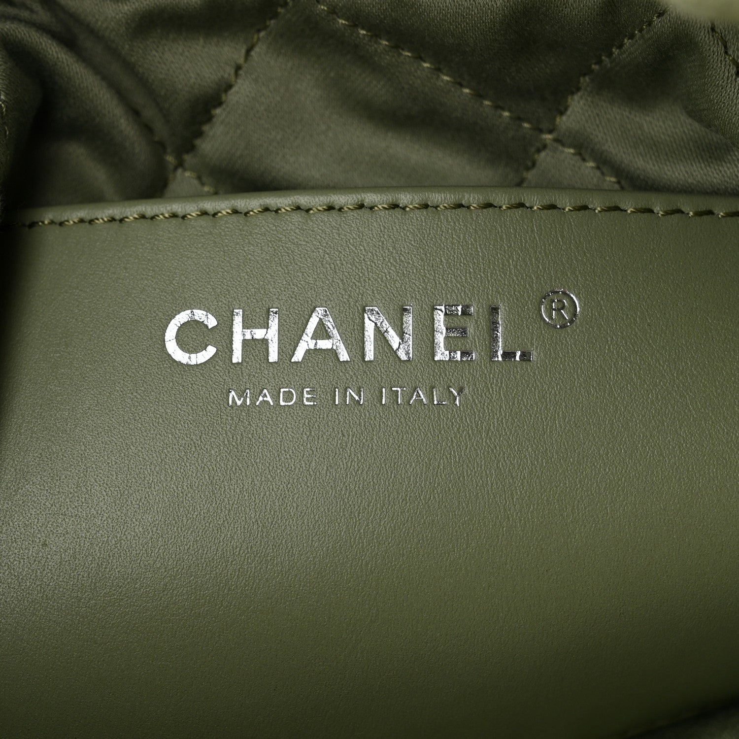 Suede Stitched Quilted Studded Mini Chanel 22 Light Green