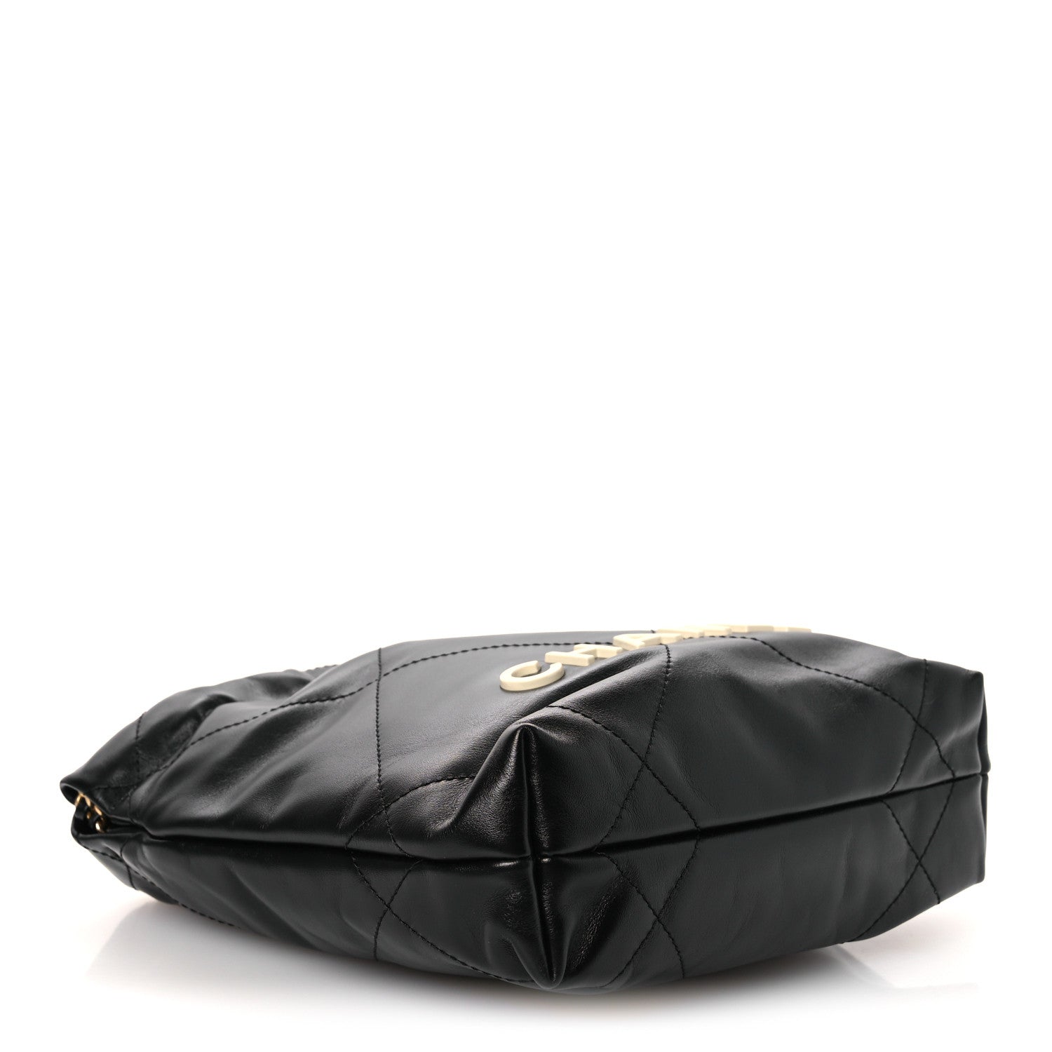 Shiny Calfskin Quilted Mini Chanel 22 Black White
