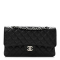 Caviar Quilted Medium Double Flap Black