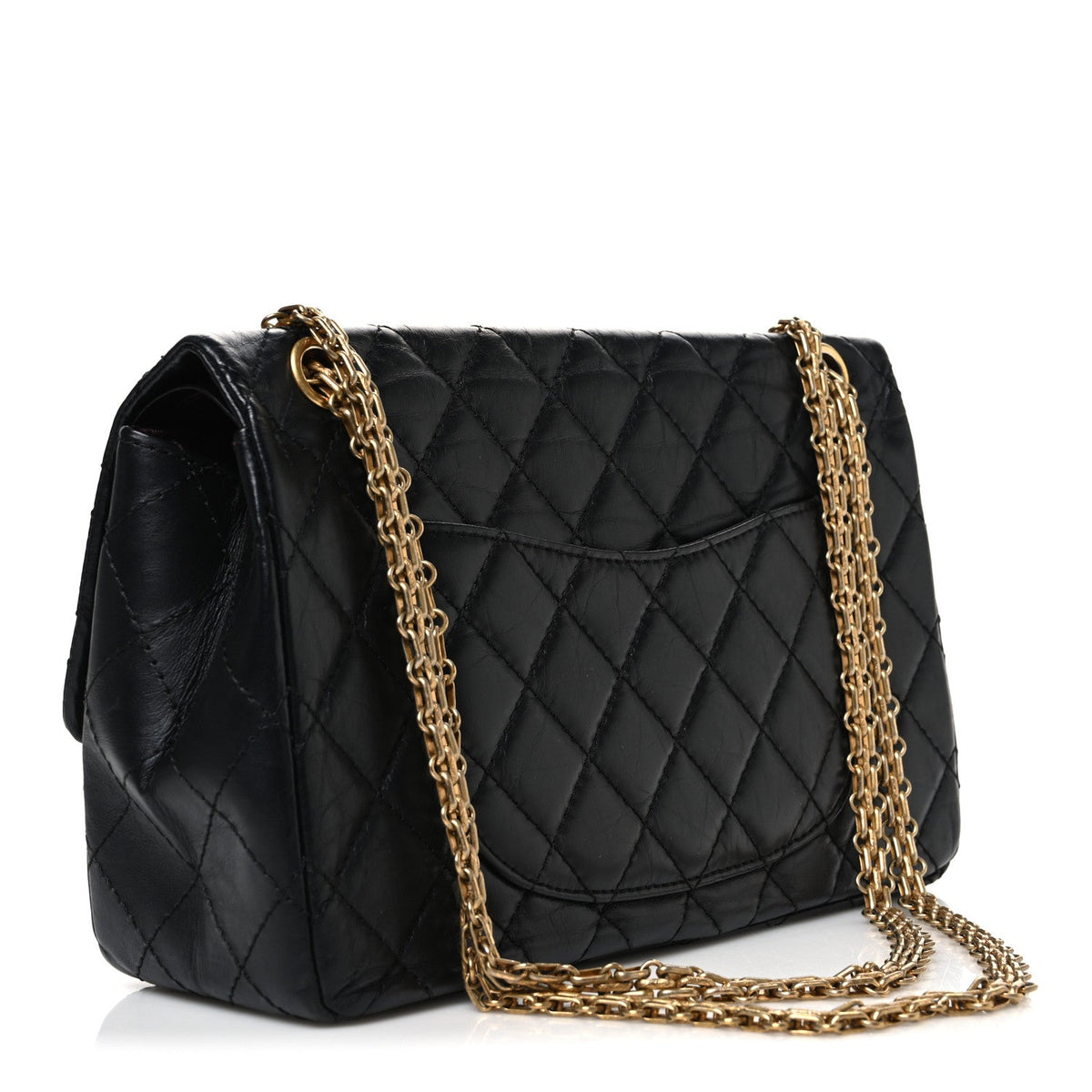 Aged Calfskin Quilted 2.55 Reissue 226 Flap Black