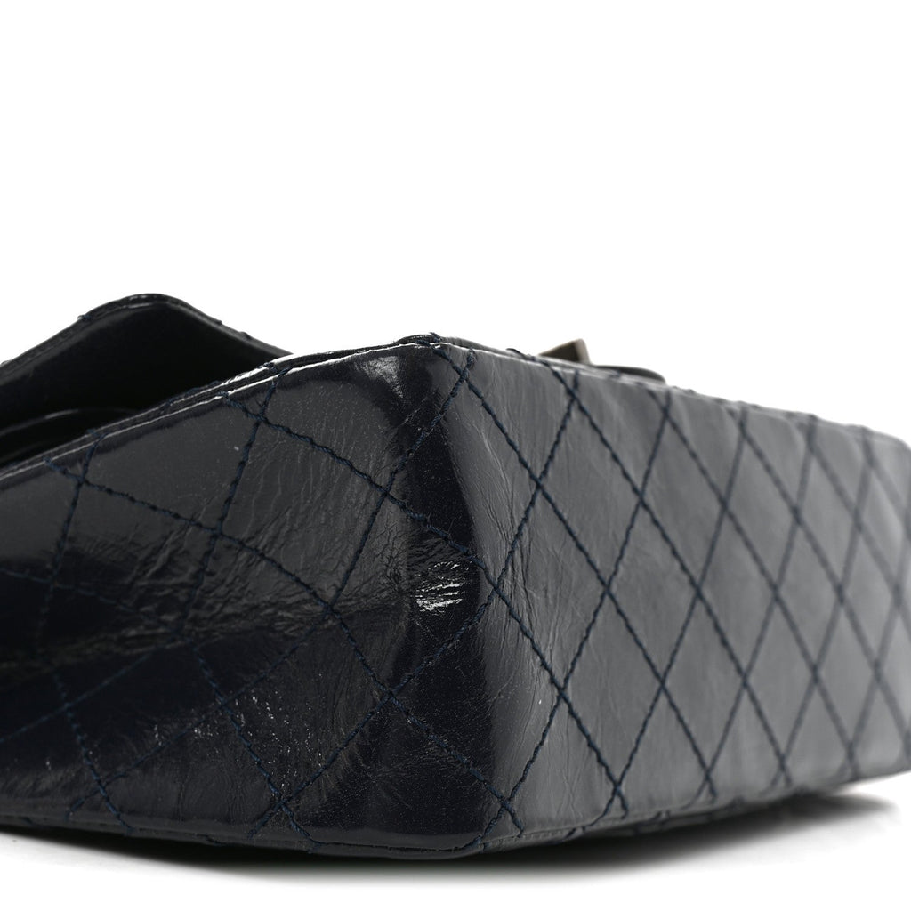 Glazed Calfskin Quilted 2.55 Reissue 225 Flap Dark Navy Blue