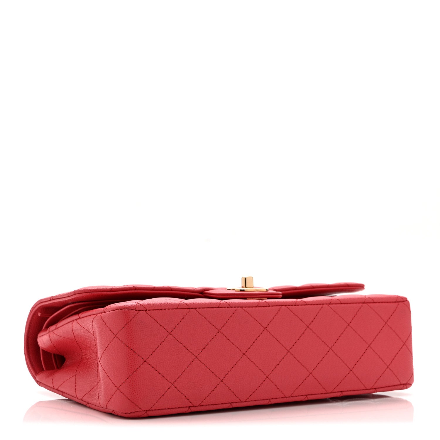 Caviar Quilted Medium Double Flap Pink
