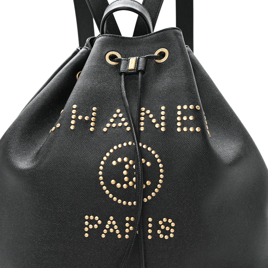 Caviar Deauville Drawstring Backpack Black