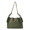 Caviar Quilted Small Chanel 25 Handbag Khaki