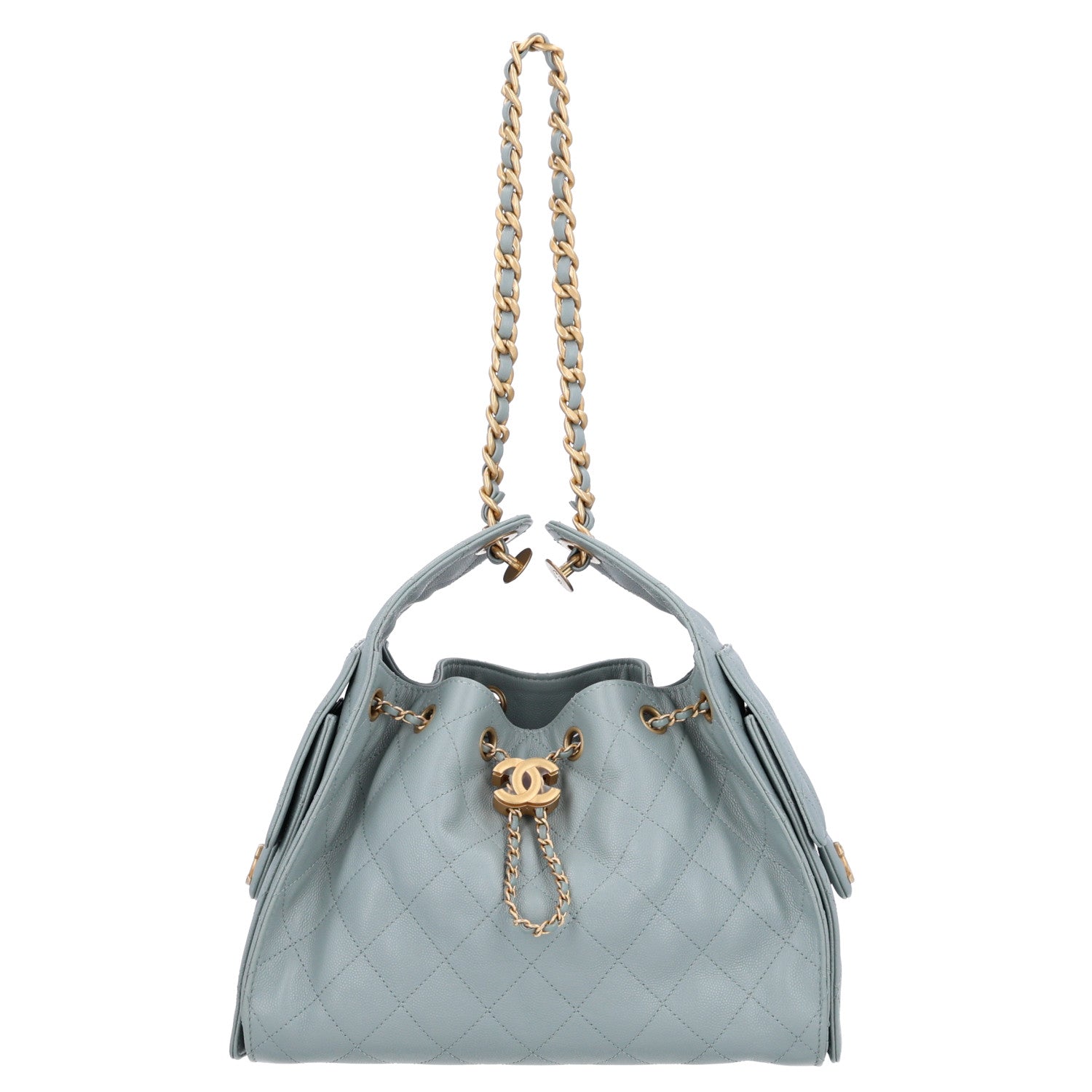 Caviar Quilted Small Chanel 25 Handbag Light Green