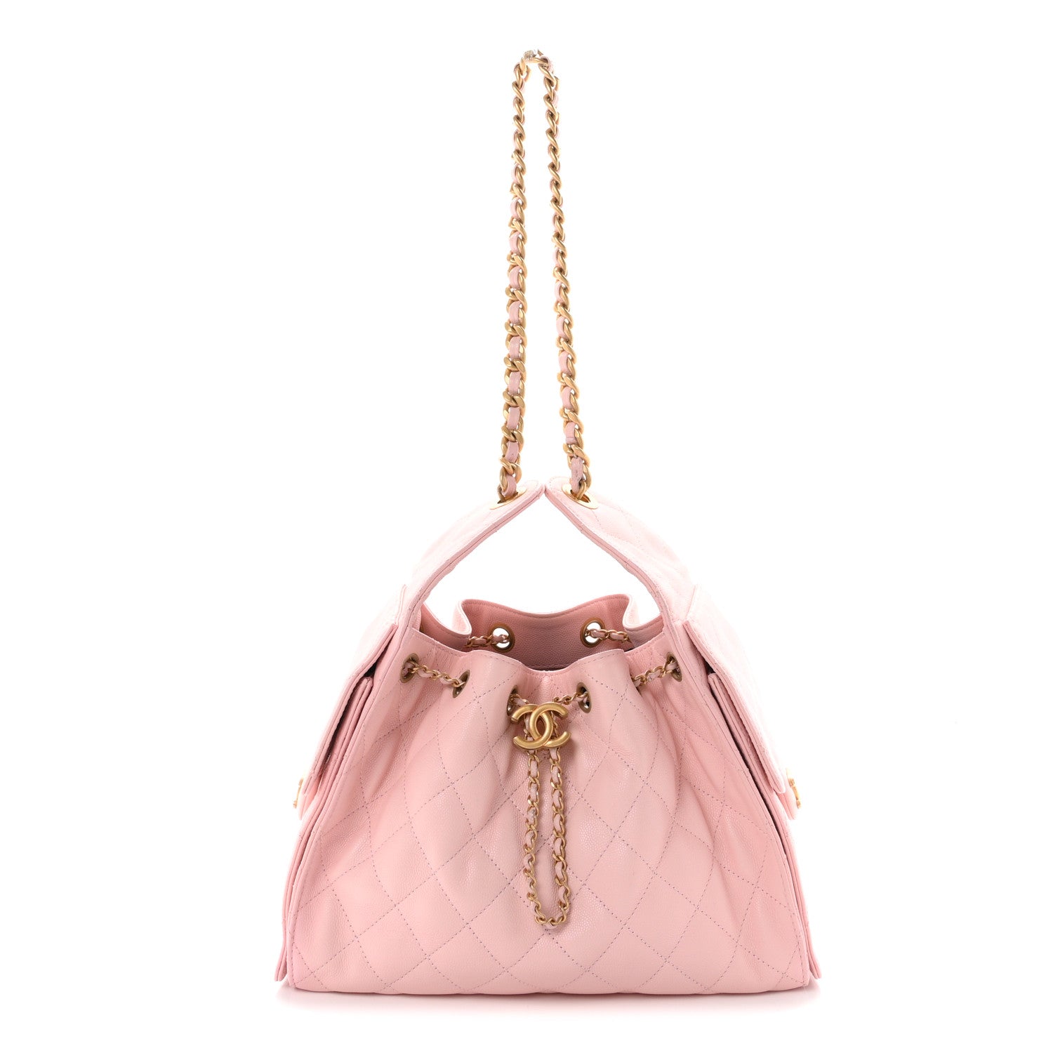 Caviar Quilted Small Chanel 25 Handbag Light Pink