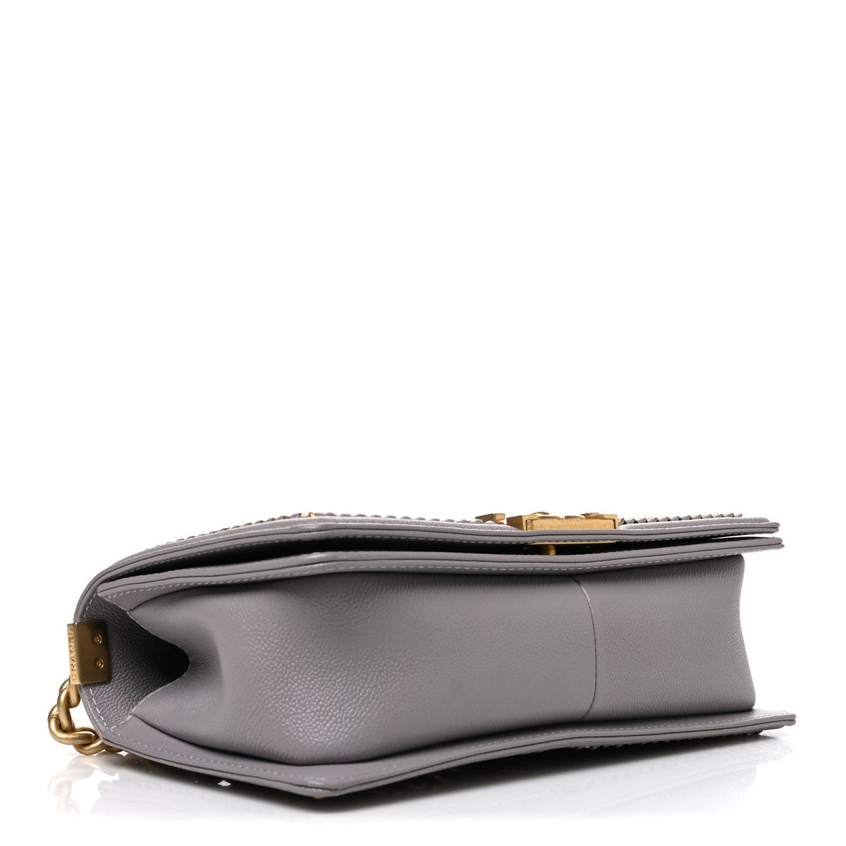 Caviar Quilted Chain Around Medium Boy Flap Grey
