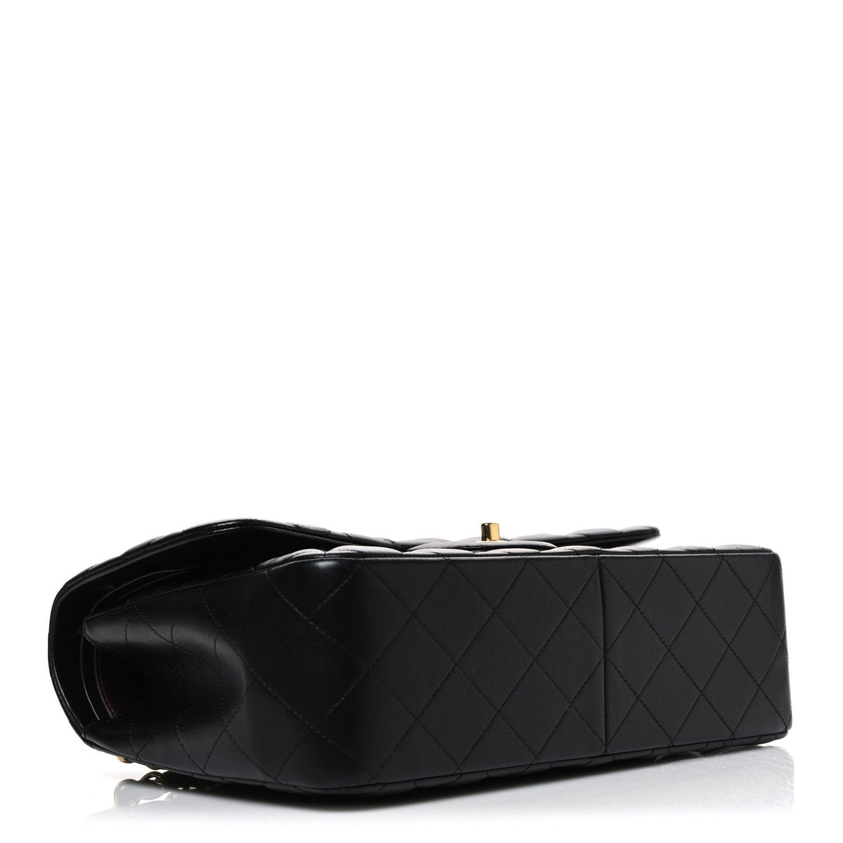 Lambskin Quilted Jumbo Double Flap Black