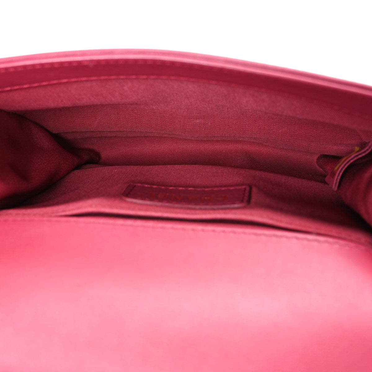 Calfskin Quilted Small Boy Flap Dark Pink