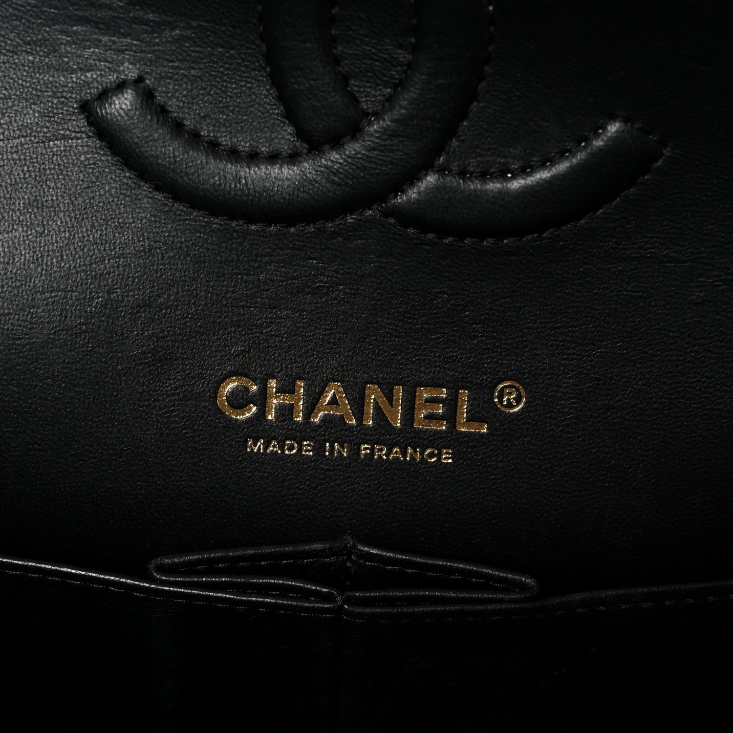 Lambskin Quilted Medium Double Flap Black