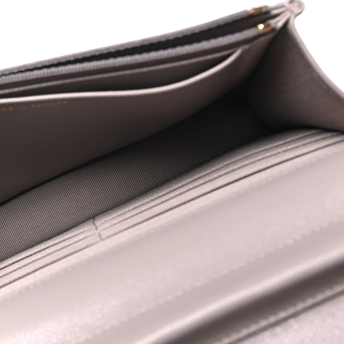 Grained Calfskin Quilted Strass CC Wallet On Chain WOC Dark Grey