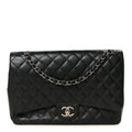 Caviar Quilted Maxi Double Flap Black