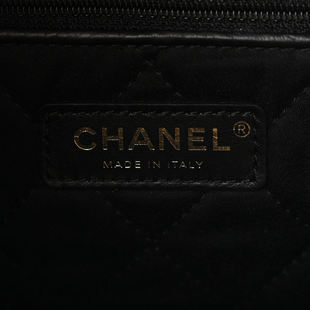 Shiny Calfskin Quilted Small Chanel 22 Black
