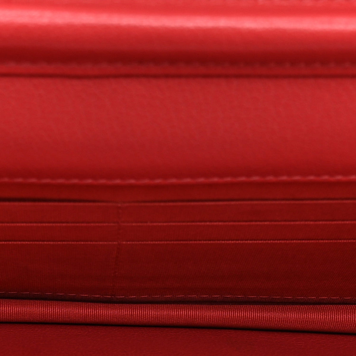 Shiny Goatskin Chevron Quilted Statement Wallet On Chain WOC Red