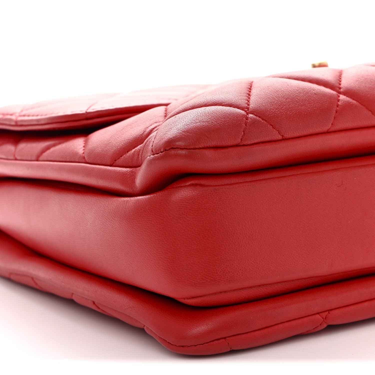 Lambskin Quilted Medium Trendy CC Flap Dual Handle Bag Red