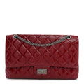Distressed Patent Quilted 2.55 Reissue 227 Flap Raspberry Red