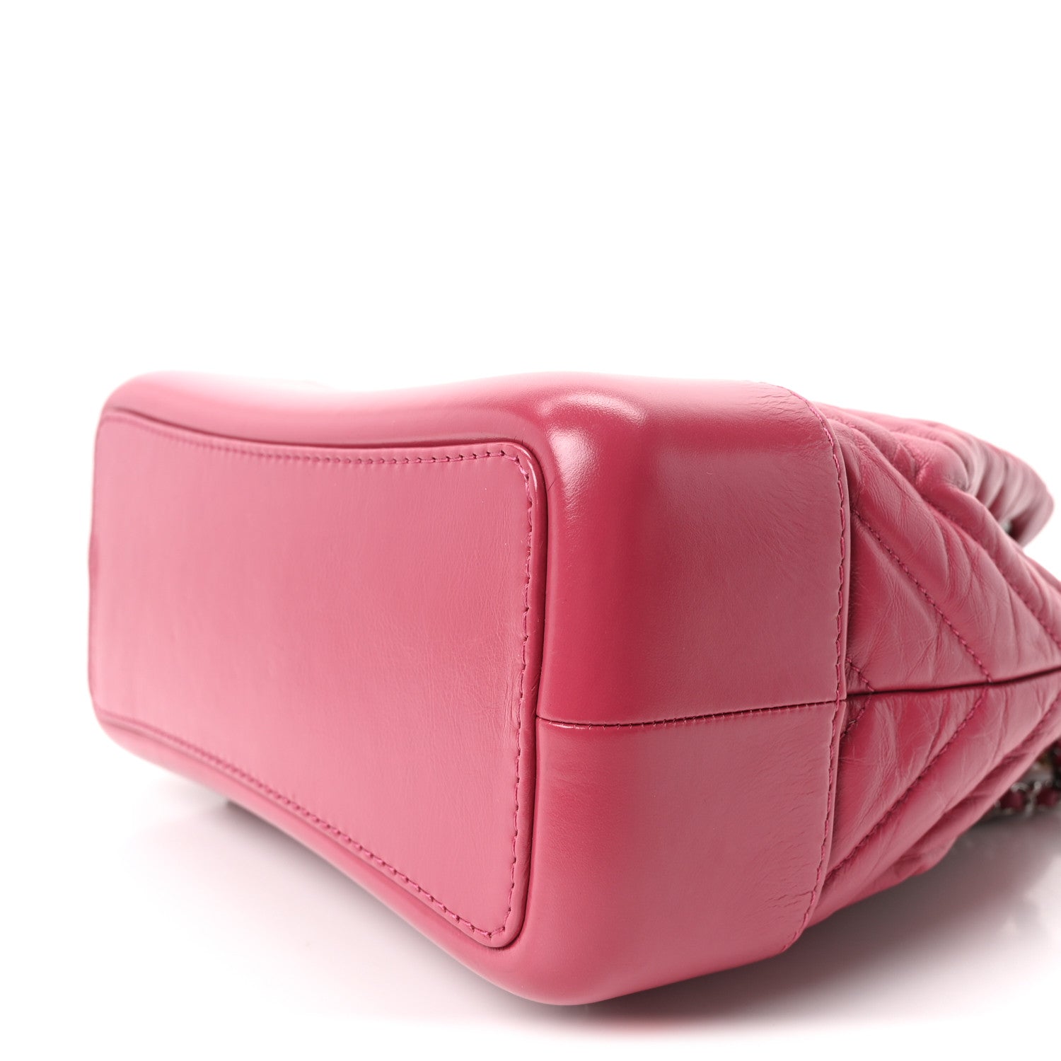Aged Calfskin Chevron Quilted Small Gabrielle Backpack Dark Pink