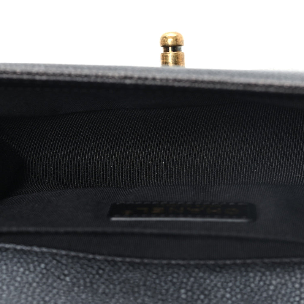 Caviar Quilted Small Boy Flap Black