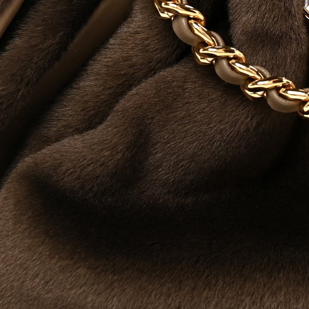 Pony Hair Mini Chanel 25 Handbag Dark Khaki