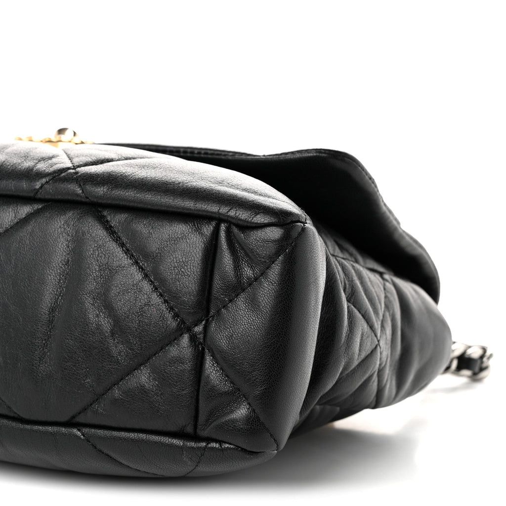 Lambskin Quilted Large Chanel 19 Flap Black