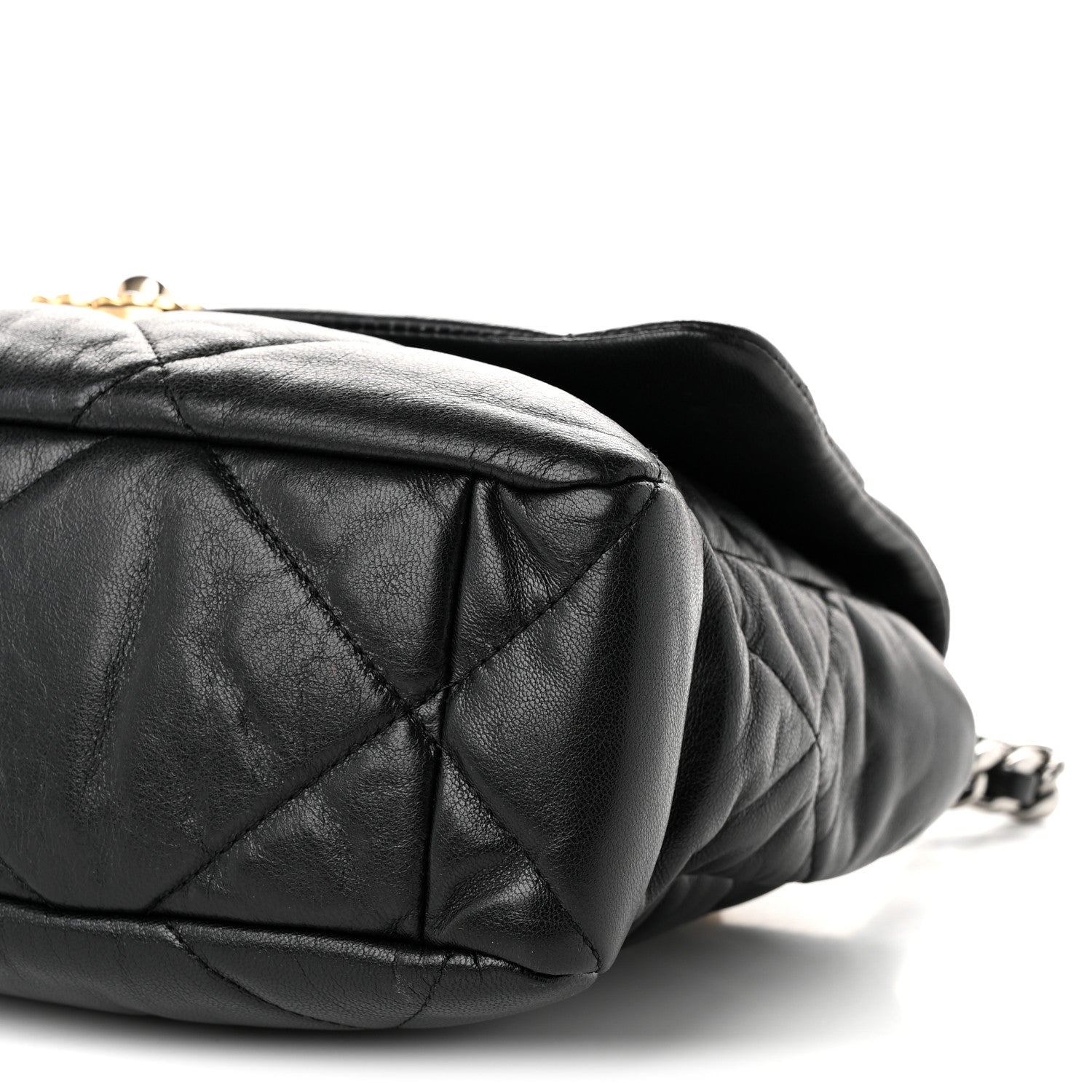 Lambskin Quilted Large Chanel 19 Flap Black