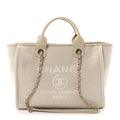 Mixed Fibers Small Deauville Tote Beige