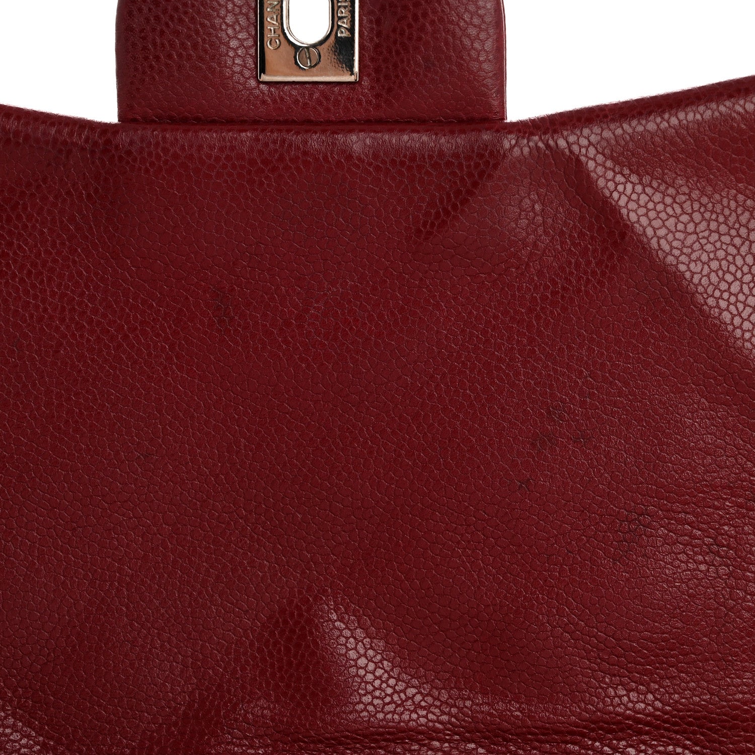 Caviar Quilted Jumbo Double Flap Dark Red