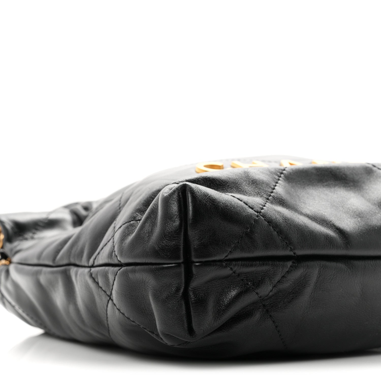 Shiny Calfskin Quilted Mini Chanel 22 Black