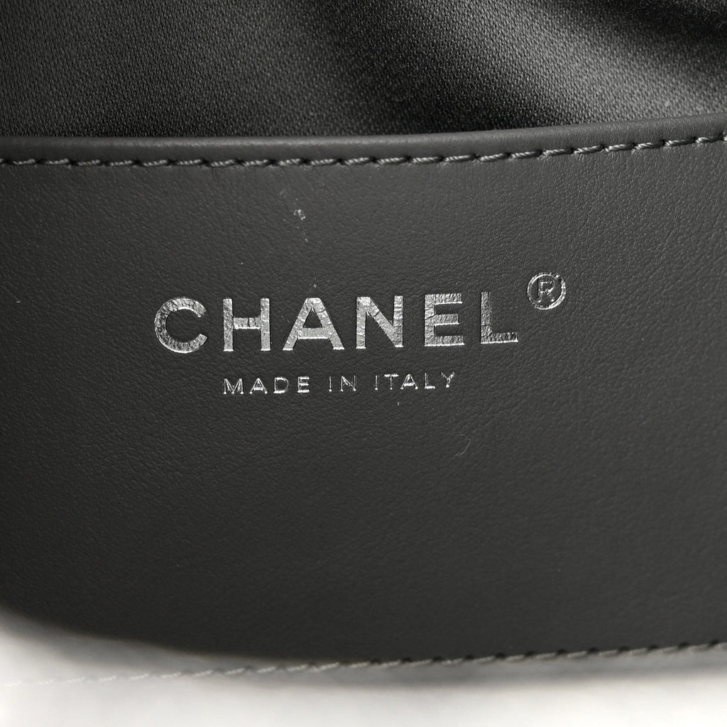 Metallic Caviar Quilted Mini Chanel 25 Handbag Anthracite