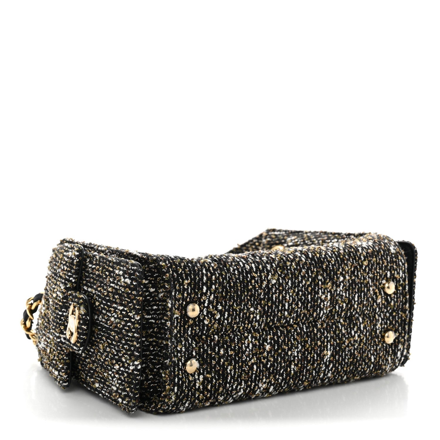 Tweed Quilted Mini Chanel 25 Handbag Black Ivory