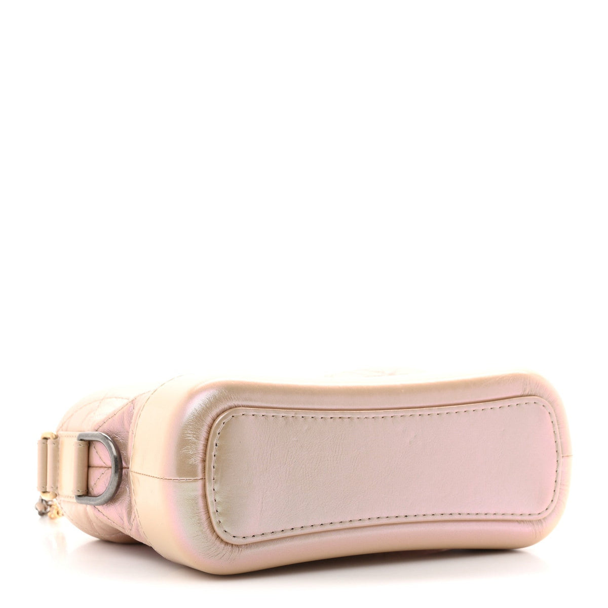Iridescent Aged Calfskin Quilted Small Gabrielle Hobo Light Pink