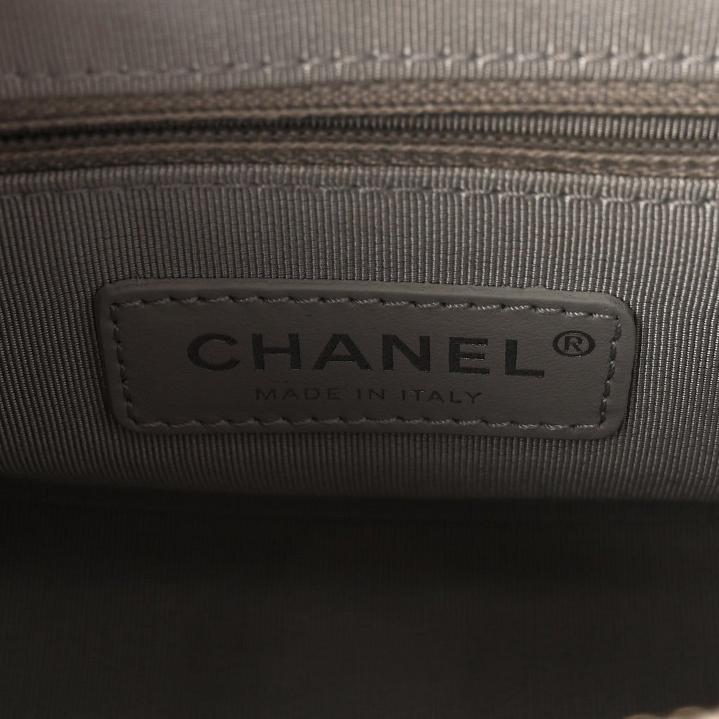 Aged Calfskin Quilted Small Gabrielle Hobo Grey