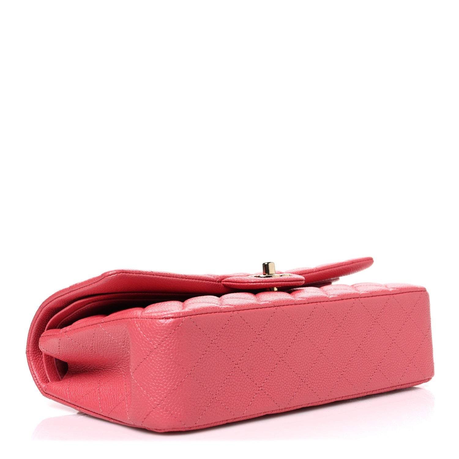 Caviar Quilted Medium Double Flap Pink