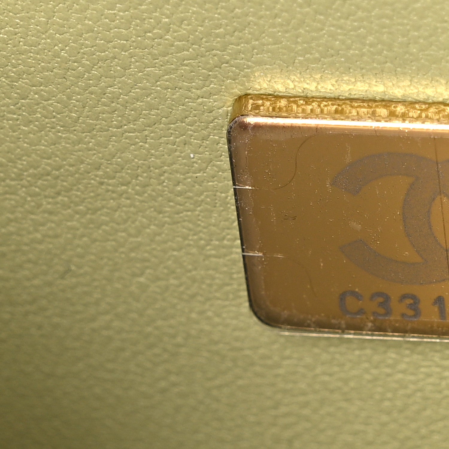 Calfskin Lizard Embossed Wallet On Chain WOC Green