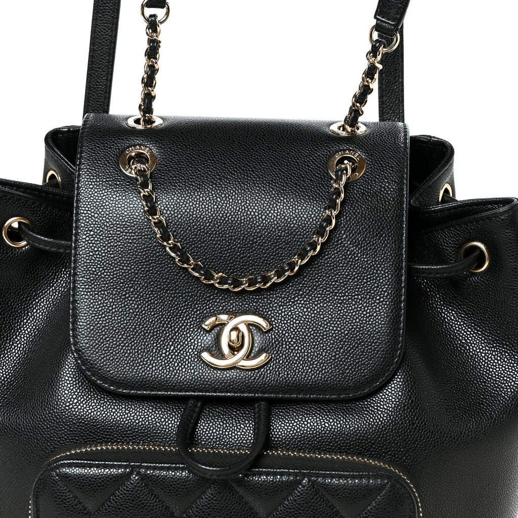 Caviar Quilted Business Affinity Backpack Black